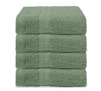 OHS 4 Pack of 100% Cotton Bathroom Hand Towel in Green OHS Green