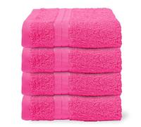 Ohs 4 Pack Of 100% Cotton Hand Towel, 50 X 80Cm - Bright Pink
