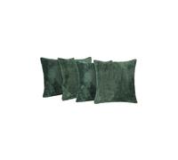 OHS 4 Pack of Waffle Fleece Square Cushion Covers in Dark Green | Size: 45 cm x 45 cm OHS Dark Green 45 cm x 45 cm