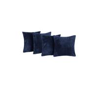 OHS 4 Pack of Waffle Fleece Square Cushion Covers in Navy | Size: 45 cm x 45 cm OHS Navy 45 cm x 45 cm