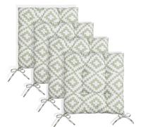 OHS 4 Pack Seat Pads Water Resistant Garden Chairs Cover Outdoor Cushions in Green | Size: 40 cm x 40 cm OHS Green 40 cm x 40 cm