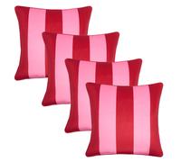 OHS 4 Pack Stripe Cushion Covers Home Decor Set in Pink | Size: 45 cm x 45 cm OHS Pink 45 cm x 45 cm