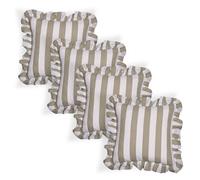 OHS 4 Pack Stripe Frill Cushion Cover, Sage - 45 X 45Cm