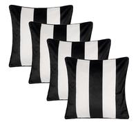 OHS 4 Pack Stripe Matte Velvet Cushion Covers in White | Size: 45 cm x 45 cm OHS White 45 cm x 45 cm