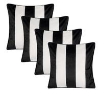 OHS 4 Pack Stripe Matte Velvet Cushion Covers, Mono - 45 X 45Cm