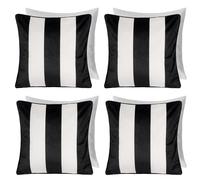 OHS 4 Pack Stripe Matte Velvet Filled Cushion Covers in White | Size: 45 cm x 45 cm OHS White 45 cm x 45 cm
