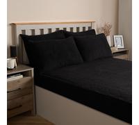 OHS 4 Pack Teddy Fleece Pillowcase Cover Bedding Set Thermal in Black | Size: Standard Pillow Case OHS Black Standard Pillow Case