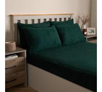 OHS 4 Pack Teddy Fleece Pillowcase Cover Bedding Set Thermal in Dark Green | Size: Standard Pillow Case OHS Dark Green Standard Pillow Case