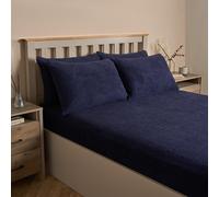 OHS 4 Pack Teddy Fleece Pillowcase Cover Bedding Set Thermal in Dark Navy | Size: Standard Pillow Case OHS Dark Navy Standard Pillow Case