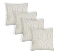 OHS 4 Pack Tufted Arch Cushion Cover, Stone - 45 X 45Cm