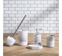 OHS 4 Piece Ribbed Bathroom Accessories Set