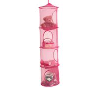 OHS 4 Tier Large Toys Storage Hanging Net Organiser Basket in Pink OHS Pink