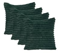 OHS 4 X Faux Fur Thick Rib Cushion Covers, 45 X 45Cm - Green