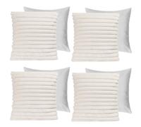 OHS 4 X Faux Fur Thick Rib Filled Cushion Covers
