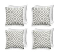 Ohs 4 X Geometric Cushion Cover Filled 45 X 45Cm - Sage