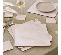 OHS 4 x Marble Effect Placemat Coaster Set Table Mats in Cream | Size: 40 cm x 30 cm OHS Cream 40 cm x 30 cm