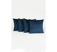 OHS 4 x Matte Velvet Cushion Covers Soft Plain Zip in Navy | Size: 45 cm x 45 cm OHS Navy 45 cm x 45 cm