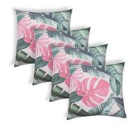 OHS 4 X Outdoor Garden Cushion Cover, Tropical - 45 X 45Cm