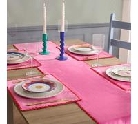 Ohs 4 X Scallop Edge Matte Velvet Placemat Table Mat Set