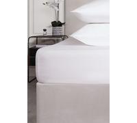 OHS 400 Thread Count Cotton Fitted Bed Sheet in White | Size: Double Fitted OHS White Double Fitted