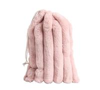 OHS 5 Piece Hot Water Bottle Gift Set for Women Ribbed Faux Fur Winter Christmas Gifts for Women Includes 750ml Hot Water Bottle, Eye Mask, Fluffy Socks, Scrunchie, Draw String Bag - Blush Pink
