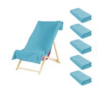 OHS 5 x Plain Microfiber Quick Dry Bath Beach Towel in Bright Blue OHS Bright Blue