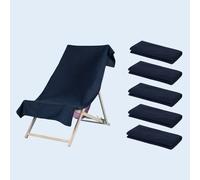 OHS 5 x Plain Microfiber Quick Dry Bath Beach Towel in Navy OHS Navy