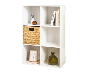 OHS 6 Tier Cube Storage Unit Bookcase Open Shelf, Oslo White Storage Unit Bedside Cabinet Freestanding Shelving Display Book Shelf Cube Shelves for Living Room Bedroom Office
