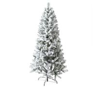 OHS 6ft Christmas Tree 6ft Xmas Trees Artificial Decorative, Snowy White | 500 Branch Tips Easy Build Metal Stand Full Bushy Branches Indoor Festive Centrepiece Festive Style Yearly Favourite Reusable