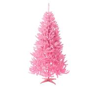 OHS 6ft Christmas Tree 6ft Xmas Trees Artificial Fake Realistic, Pink | 500 Branch Tips Easy Build Metal Stand Full Bushy Branches Indoor Festive Centrepiece Reusable Every Year Realistic Texture