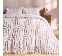 OHS 7.5 Tog Coverless Duvet Double, Soft Warm Tufted Arches Quilted Comfortable Coverless Duvet Summer Camping Blanket Washable Quilt Double Duvets with Pillowcases, Stone