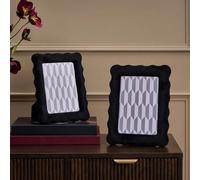 OHS 7x5 Picture Frames Matte Velvet Modern Style Photo Frame 2 Pack, Black | Wall Mount & Tabletop Display Home Decoration for Birthday Wedding Christmas Graduation Posters Gallery Photo Frames