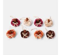 OHS 8 x Autumn Pumpkin Velvet Tree Decorations Hanging Ornaments | Size: 8 Pack OHS Multicolor 8 Pack