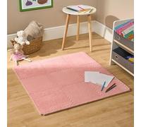 OHS 9 Piece Interlocking Foam Mats 30 x 30cm, Teddy Fleece EVA Foam Baby Play Mats Soft Thick Comfortable Floor Tile Matting for Children Play Crawl Puzzle Mat for Baby, Pink