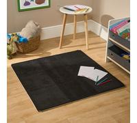 Ohs 9 X Teddy Fleece Interlocking Foam Floor Tiles Yoga Kids Mat Carpet - Black
