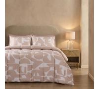 OHS Abstract Coverless 10.5 Tog Duvet Set Coverless Duvet, Natural - Double | All in One Coverless Duvet No Cover Needed Soft Polyester 10.5 Tog Double Bed Washable