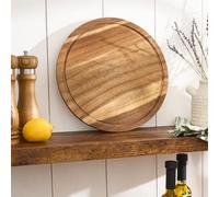 OHS Acacia Wood Chopping Boards for Kitchen Wooden Cutting Board Round Platter Board Chopping Meat Vegetables Bread & Food Prep Serving Crackers Cheese Pizza, Natural
