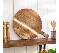 OHS Acacia Wood Chopping Cutting Board with Handle Cheese Platter in Walnut OHS Walnut