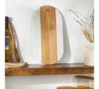 OHS Acacia Wood Marble Effect Serving Board Cheese Platter Boards in Natural OHS Natural