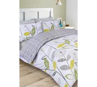OHS Allium Check Duvet Cover with Pillowcase in Grey | Size: Double OHS Grey Double