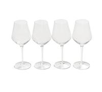 OHS Angular Clear Plastic Wine Glasses Set of 4, Reusable Unbreakable Wine Glasses for Outdoor Parties Picnics Poolside BBQs Champagne Glass