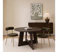 Ohs Angular Round Dining Table Engineered Wood Modern Contemporary - Dark Wood