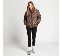 OHS Animal Print Puffer Jacket Windproof Padded Outerwear Funnel Neck Coat in Natural | Size: Large OHS Natural L