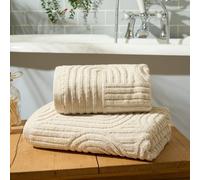 OHS Arch Jacquard Bath Hand Towel Cotton Bathroom Absorbent Quick Drying Cloth in Cream OHS Cream