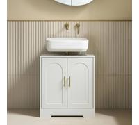 OHS Arch Undersink Bathroom Cabinet MDF Under Basin Storage in White OHS White
