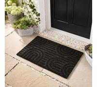 OHS Arches Coir Door Mats Front Door Mat Inside Outside, Black - 40 x 60cm