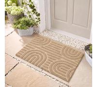 OHS Arches Coir Door Mats Front Door Mat Inside Outside, Stone - 40 x 60cm | Stylish Welcome Mat Non-Slippery Heavy Duty Washable Door Mat Entrance Entryway Dirt Trapping Indoor Outdoor Rug