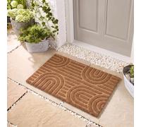 OHS Arches Front Door Mat Inside Outside Coir Door Mats, Brown - 40 x 60cm | Stylish Welcome Mat Non-Slippery Heavy Duty Washable Door Mat Entrance Entryway Dirt Trapping Indoor Outdoor Rug