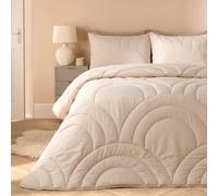 OHS Arches Quilted Coverless Duvet King Size, 7.5 Tog Quilt Duvet - Stone | Soft Warm Microfibre Summer Duvet Comfy Lightweight Coverless Duvet with Pillowcases Travel Camping Blanket Washable