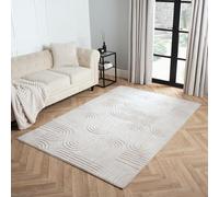 OHS Arches Tufted Rugs for Bedroom Cream, Soft Fluffy Rugs Living Room Home Decorations Small Rug Modern Non Slip Bedroom Rug Hallway Runner Low Pile Floor Carpet, 80 x 150cm